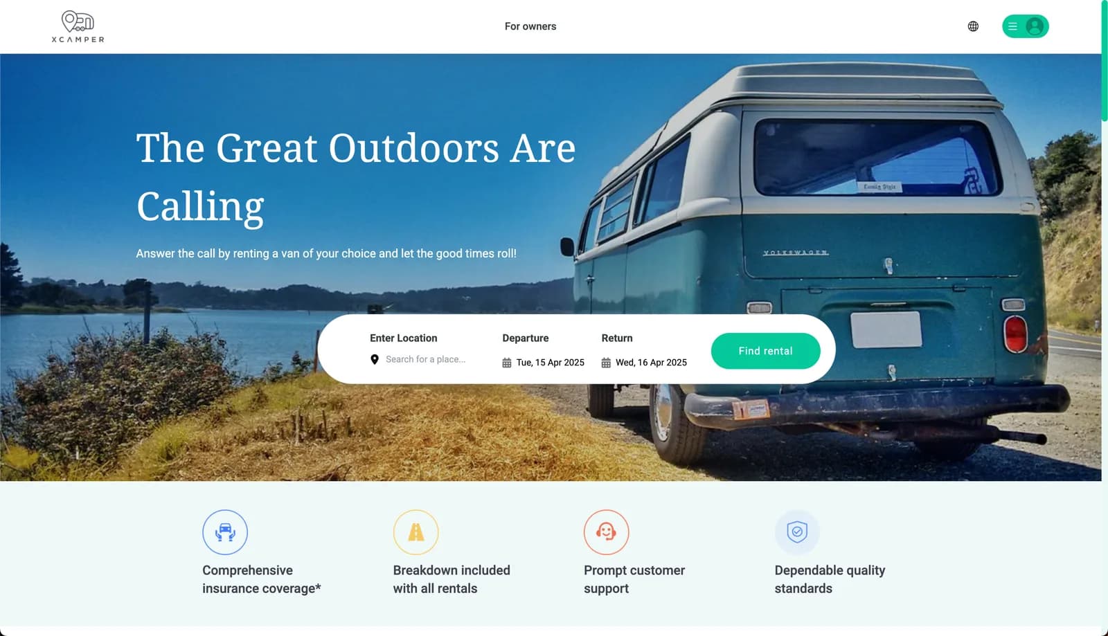 Screenshot of xCamper